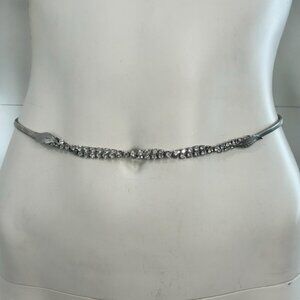 Vintage 50s Rhinestone Stretch Metal Belt